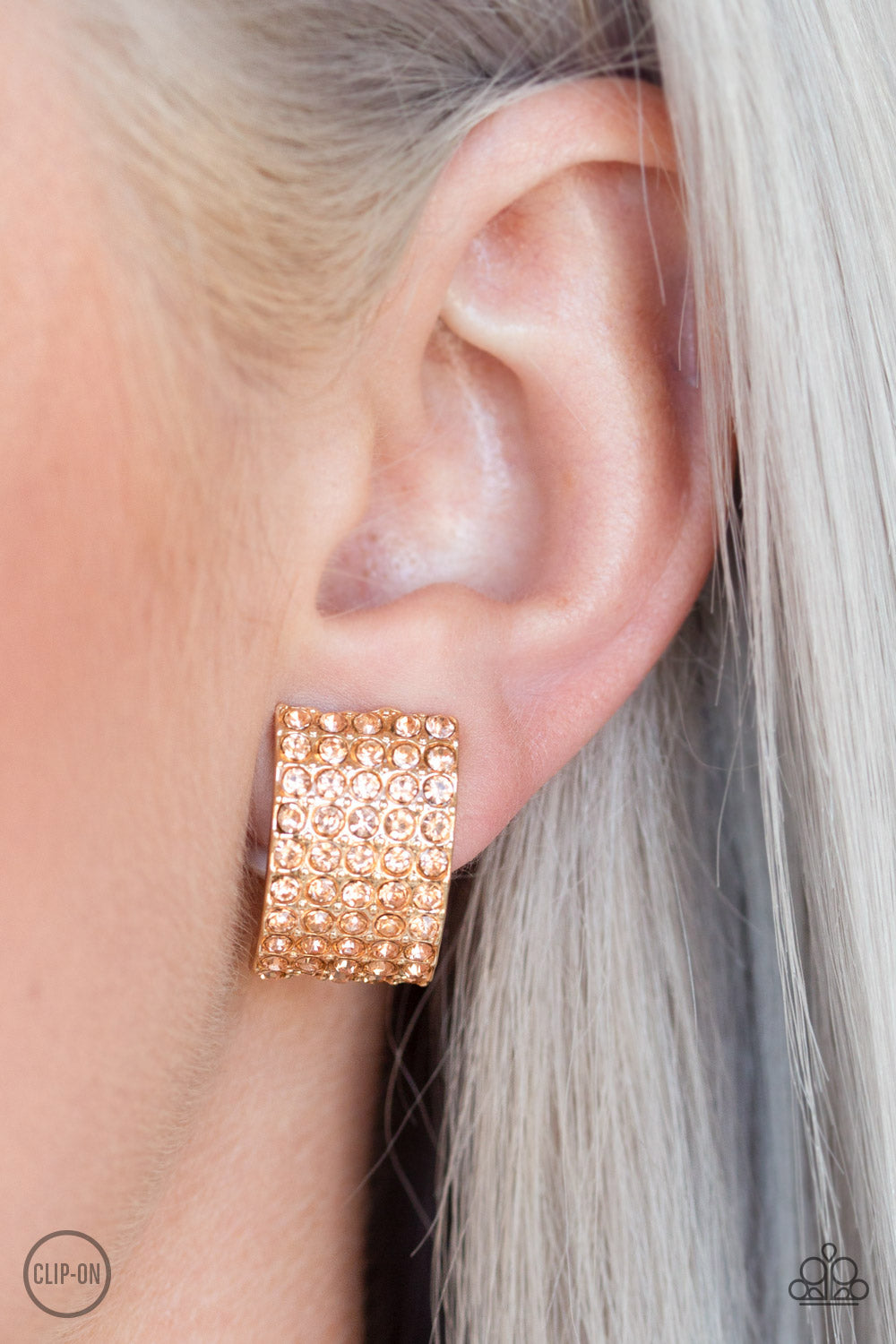 Paparazzi Hollywood Hotshot - Gold Clip-On Earrings