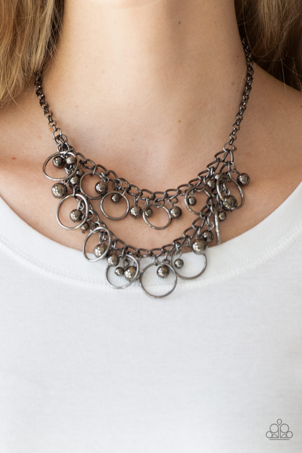 Paparazzi Warning Bells - Black Necklace 