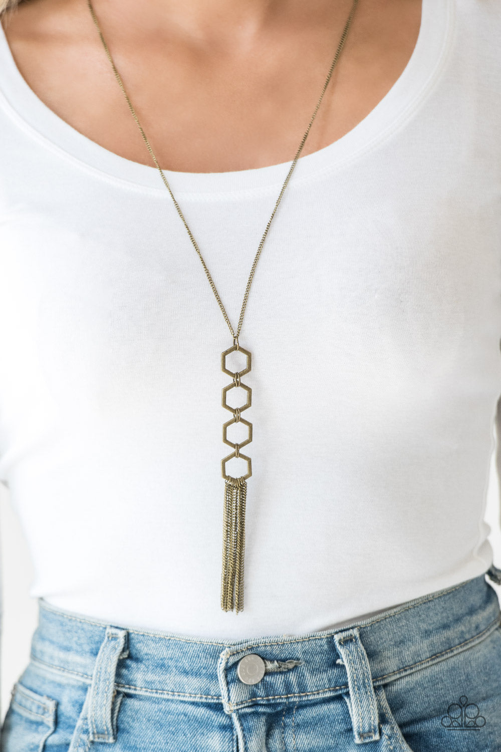 Paparazzi Ready, Set, GEO! - Brass Necklace 