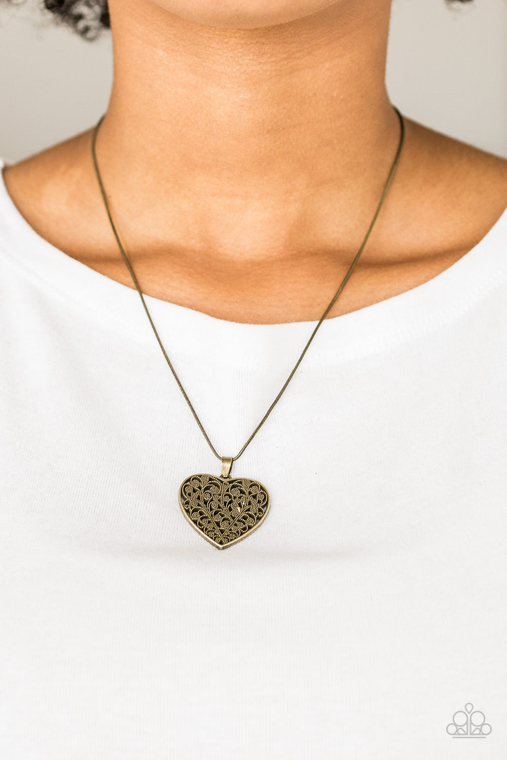 Look Into Your Heart - Brass Necklace 