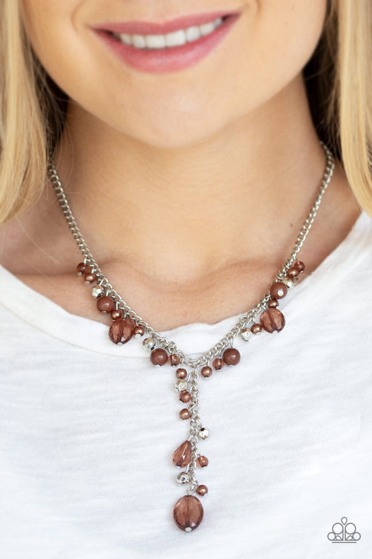 Paparazzi Crystal Couture - Brown Necklace 