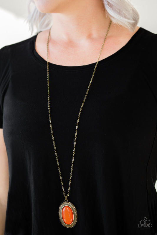 Paparazzi Practical Prairie - Orange Necklace 