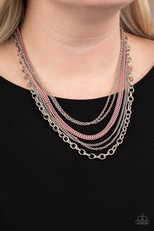 Paparazzi Intensely Industrial - Pink Necklace 