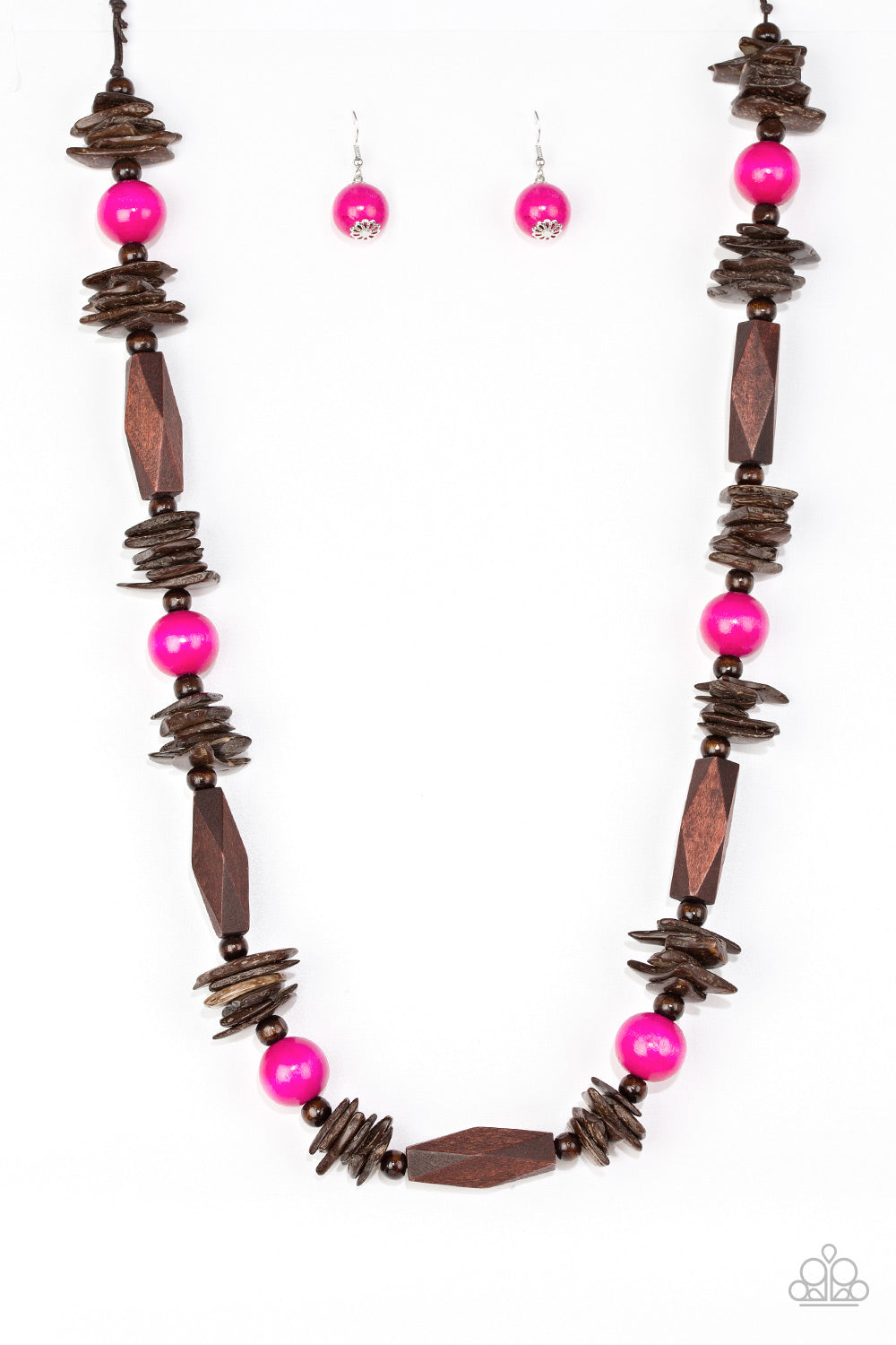 Paparazzi Cozumel Coast - Pink Wood Necklace 