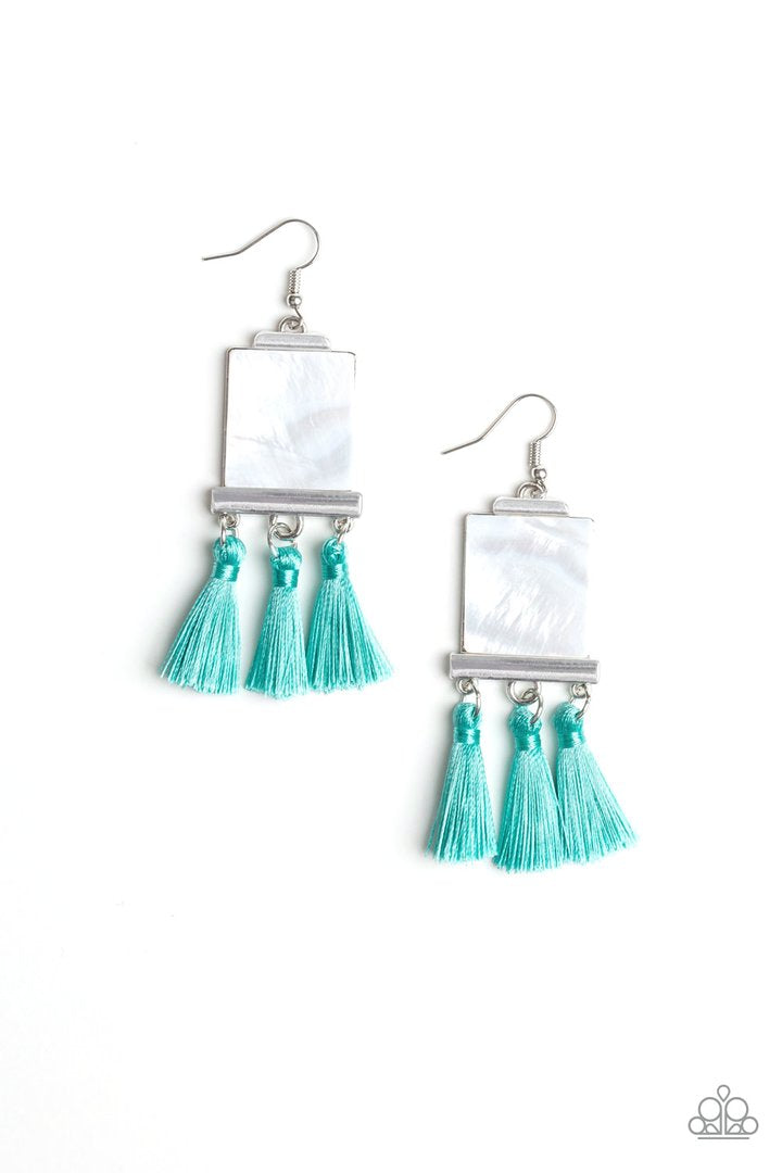 Paparazzi Tassel Retreat - Blue Earrings 