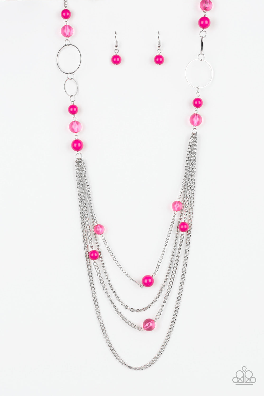 Paparazzi Bubbly Bright - Pink Necklace 