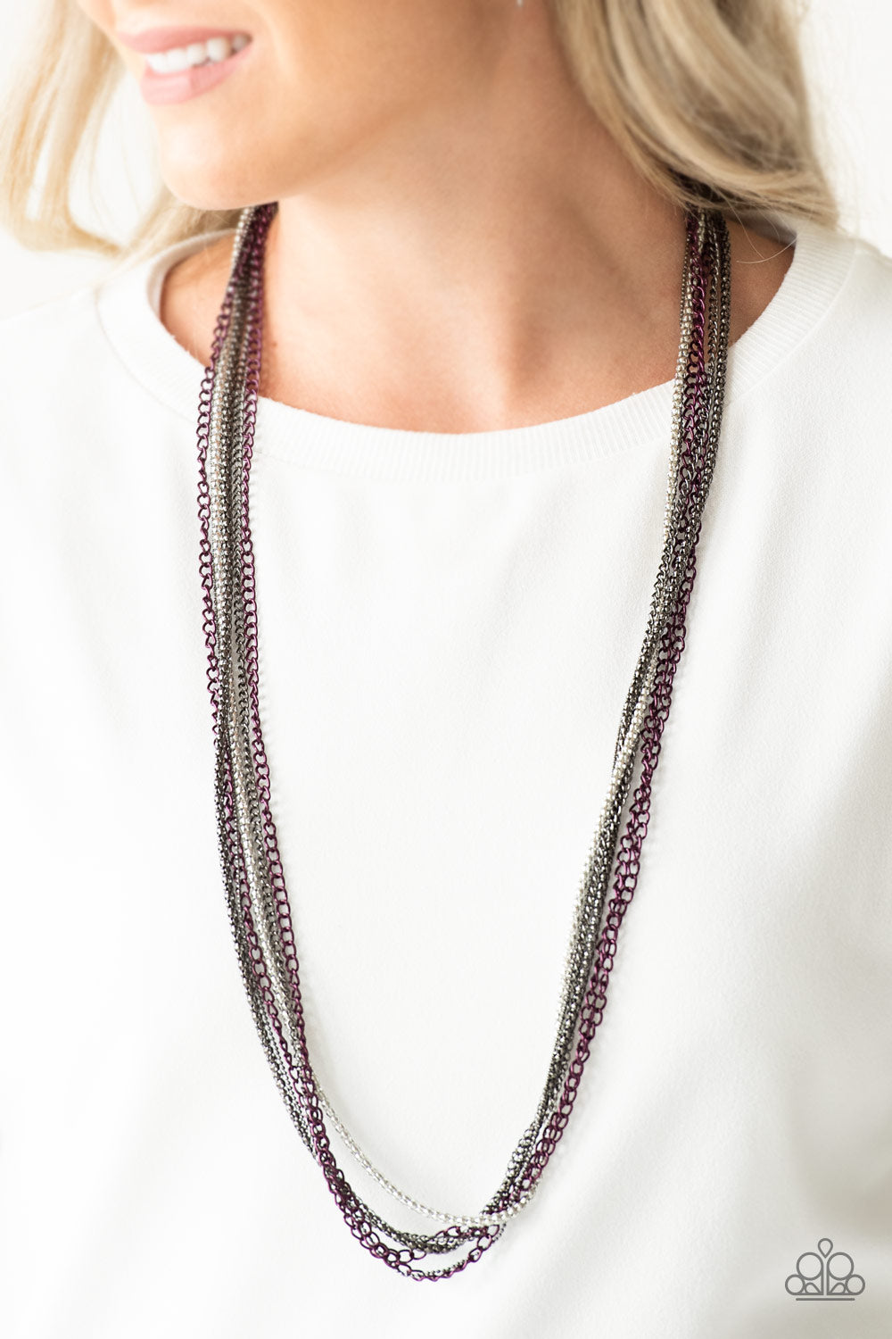 Paparazzi Colorful Calamity - Purple Necklace 