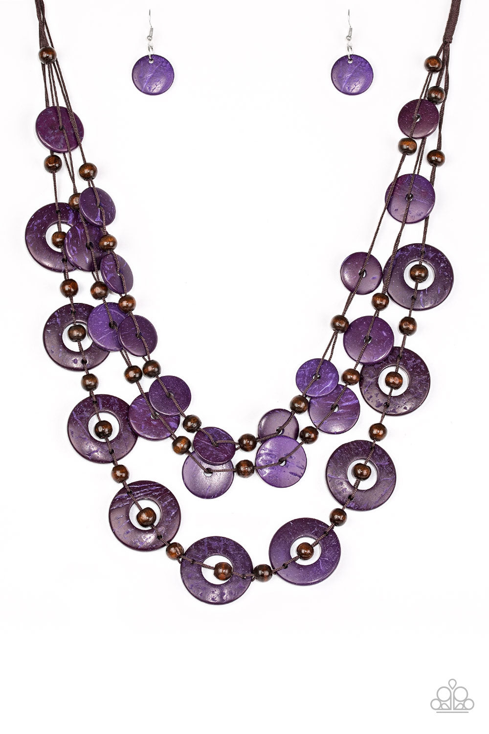 Catalina Coastin - Purple Wood Necklace 