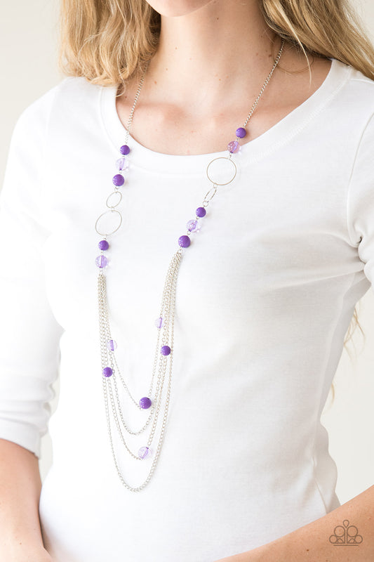 Paparazzi Bubbly Bright - Purple Necklace 