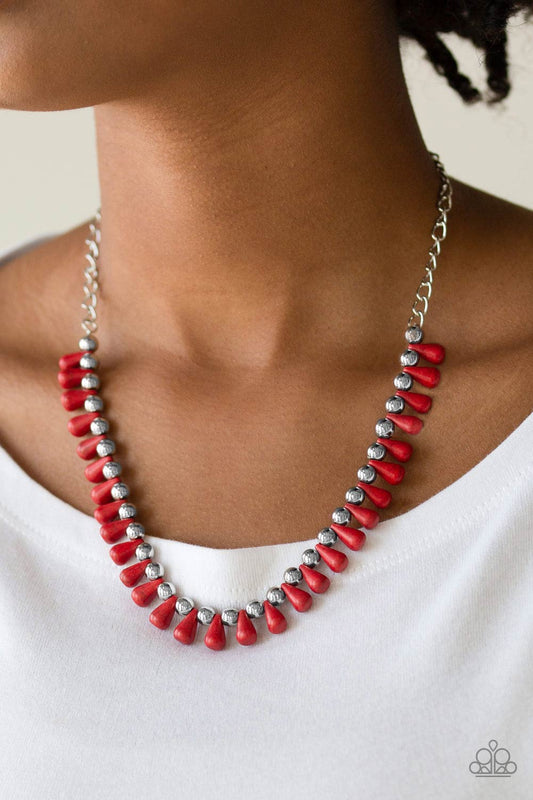 Paparazzi Extinct Species - Red Necklace 