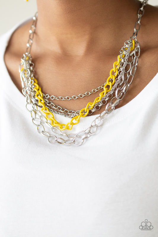 Paparazzi Color Bomb - Yellow Necklace