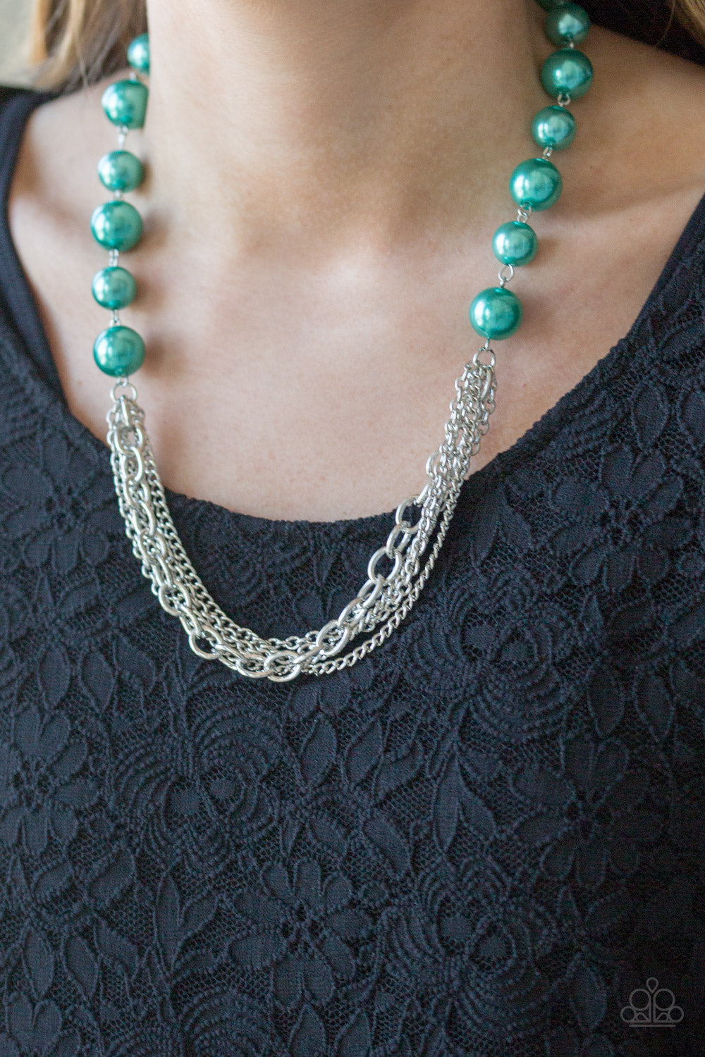 Paparazzi Runaway Bridesmaid - Green Necklace