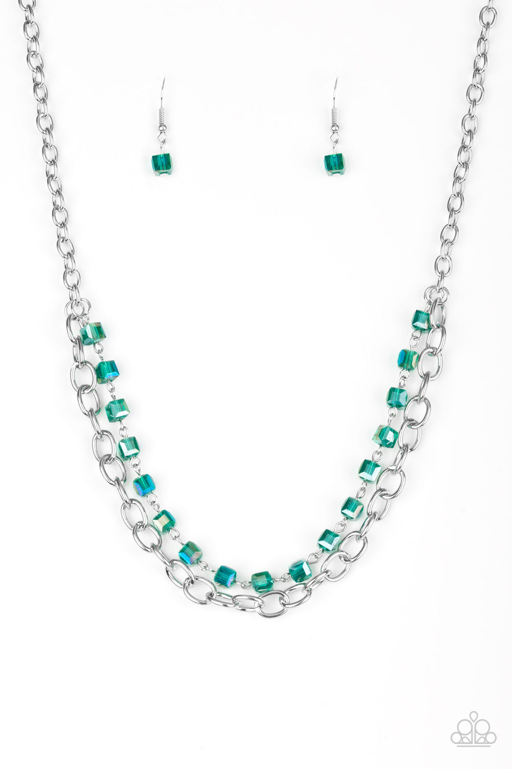 Paparazzi Block Party Princess - Green Necklace