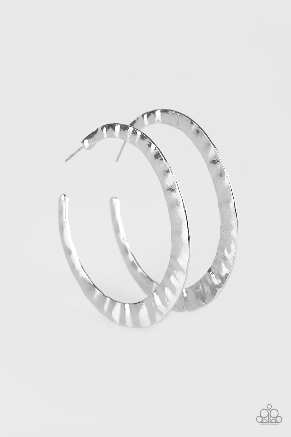 Paparazzi Slayers Gonna Slay - Silver Hoop Earrings 