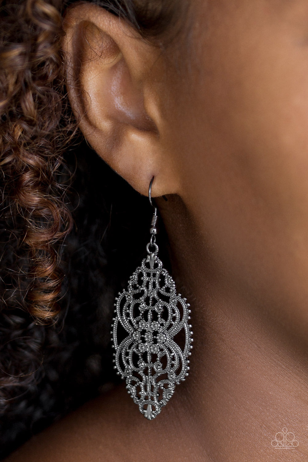 Ornately Ornate - Black Earrings