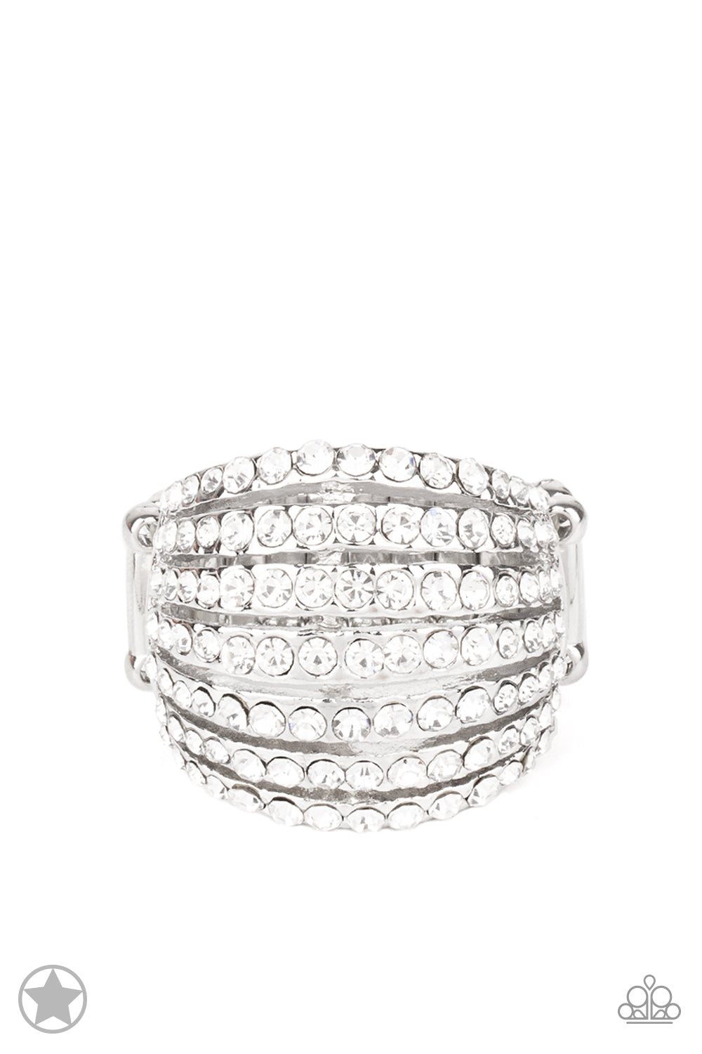 Paparazzi Blinding Brilliance - White Blockbuster Ring