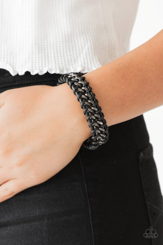 Paparazzi Racer Edge - Black Urban Bracelet 