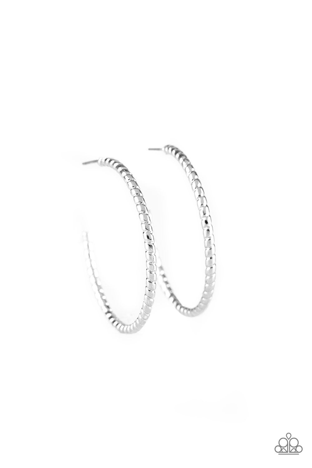 Paparazzi HOOP, Line, and Sinker - Silver Hoop Earrings 