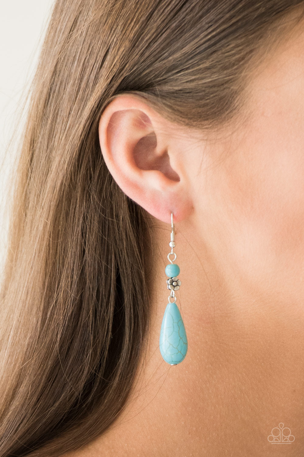 Sandstone Sunflowers - Blue Earring