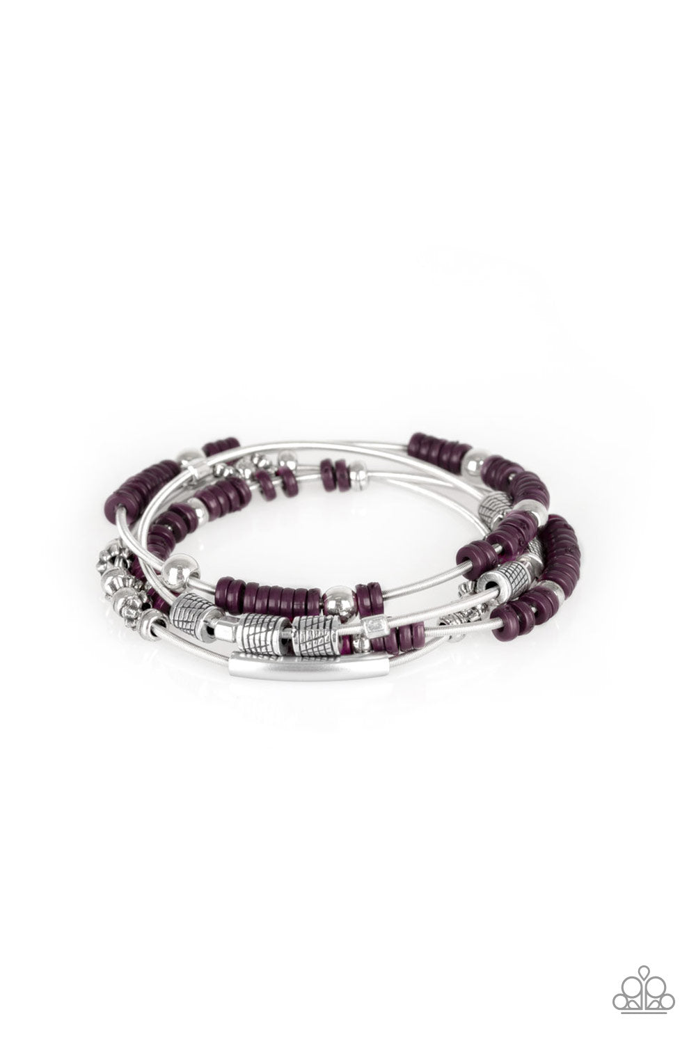 Paparazzi Tribal Spunk - Purple Bracelet 