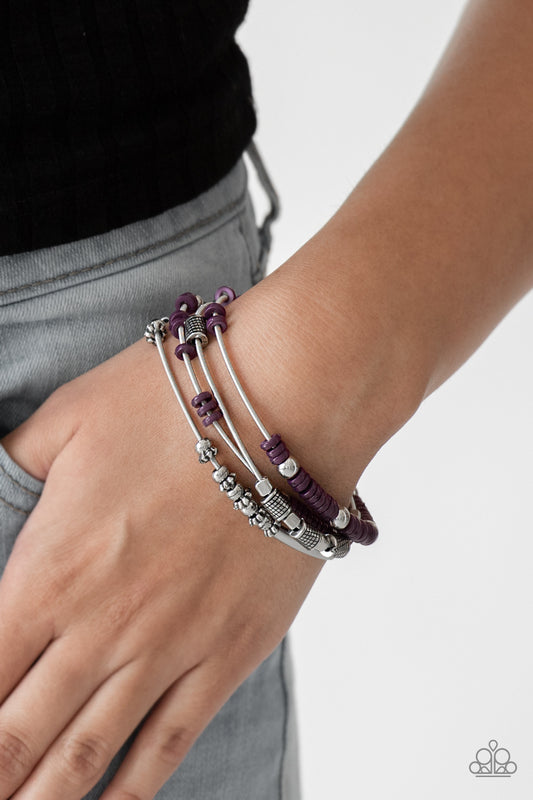 Paparazzi Tribal Spunk - Purple Bracelet 