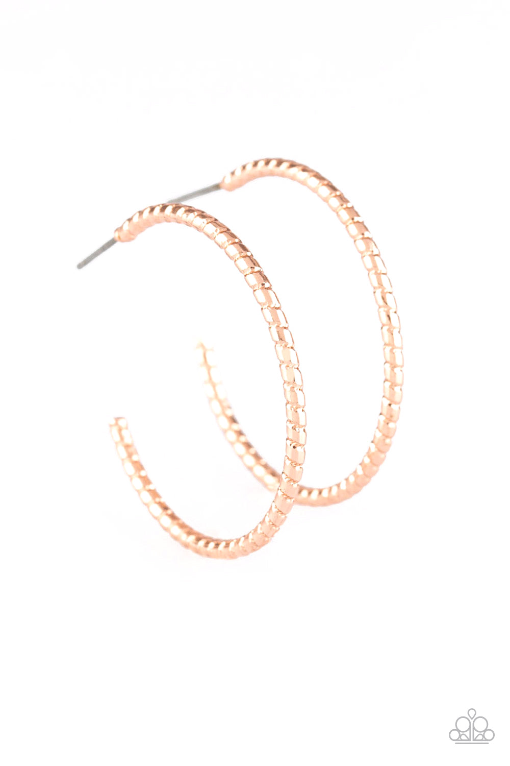 Paparazzi HOOP, Line, and Sinker - Rose Gold Hoop Earrings 