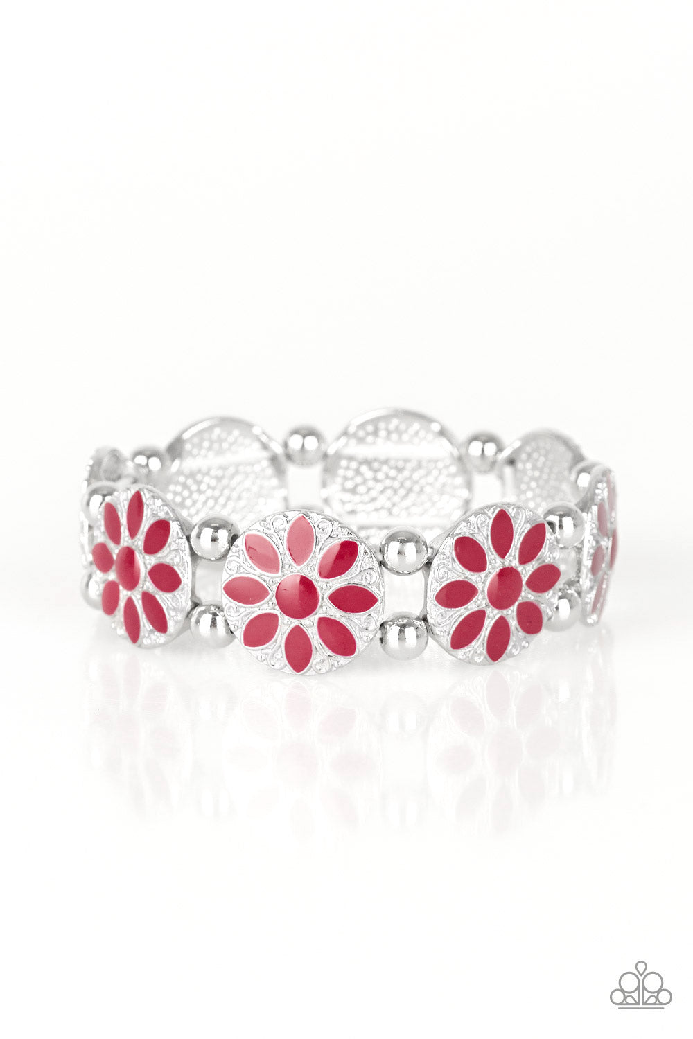 Paparazzi Dancing Dahlias - Red Bracelet 