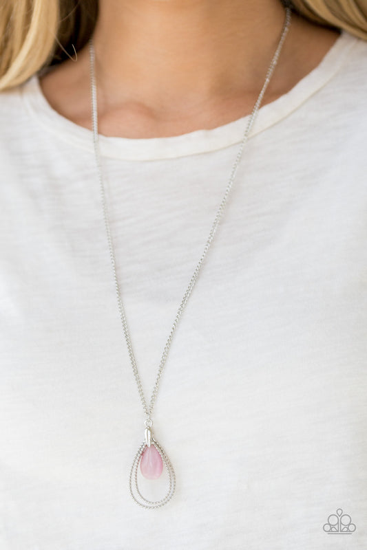 Paparazzi Teardrop Tranquility - Pink Necklace 