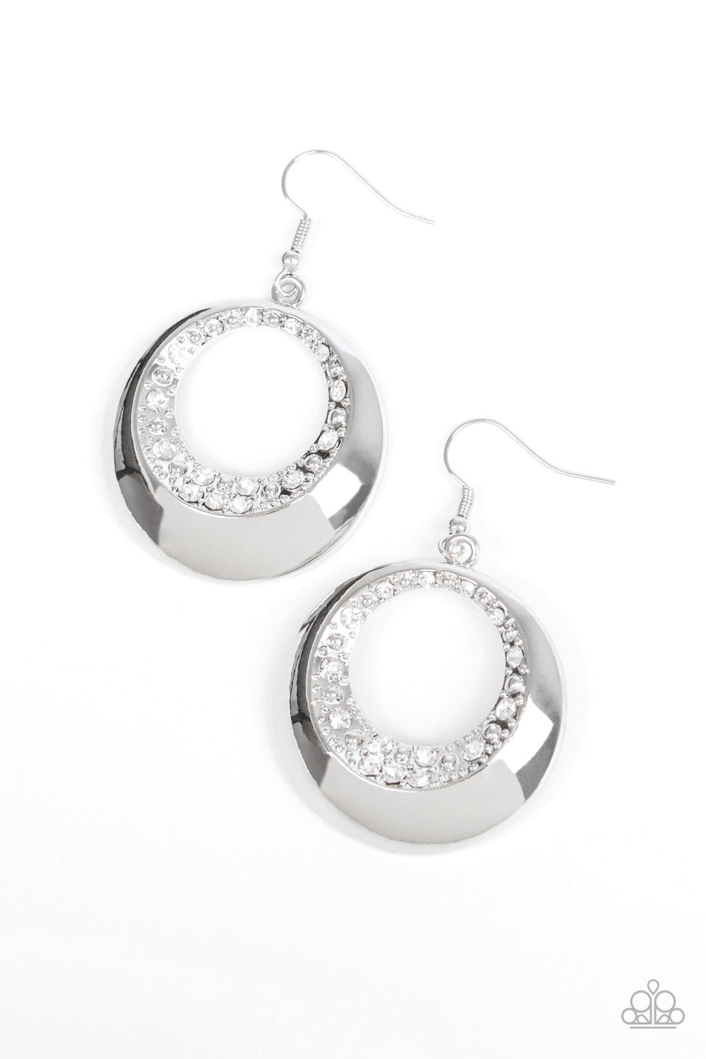 Paparazzi Ringed In Refinement - White Earrings - Kingdom Bling Showroom