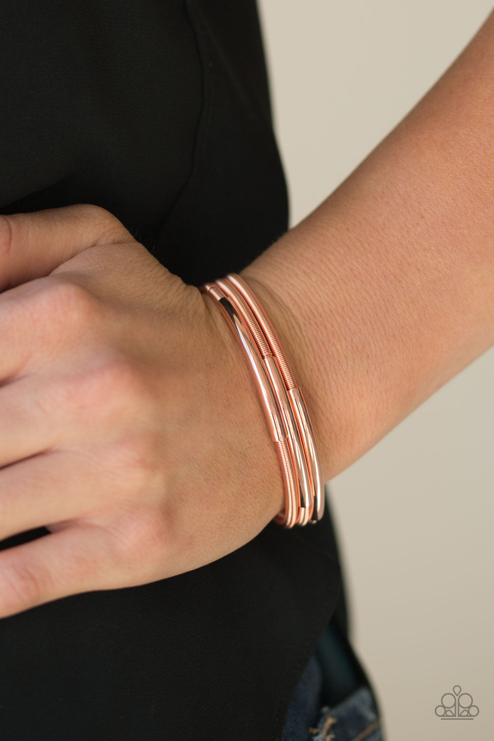 d Paparazzi Its A Stretch - Copper Bracelet 