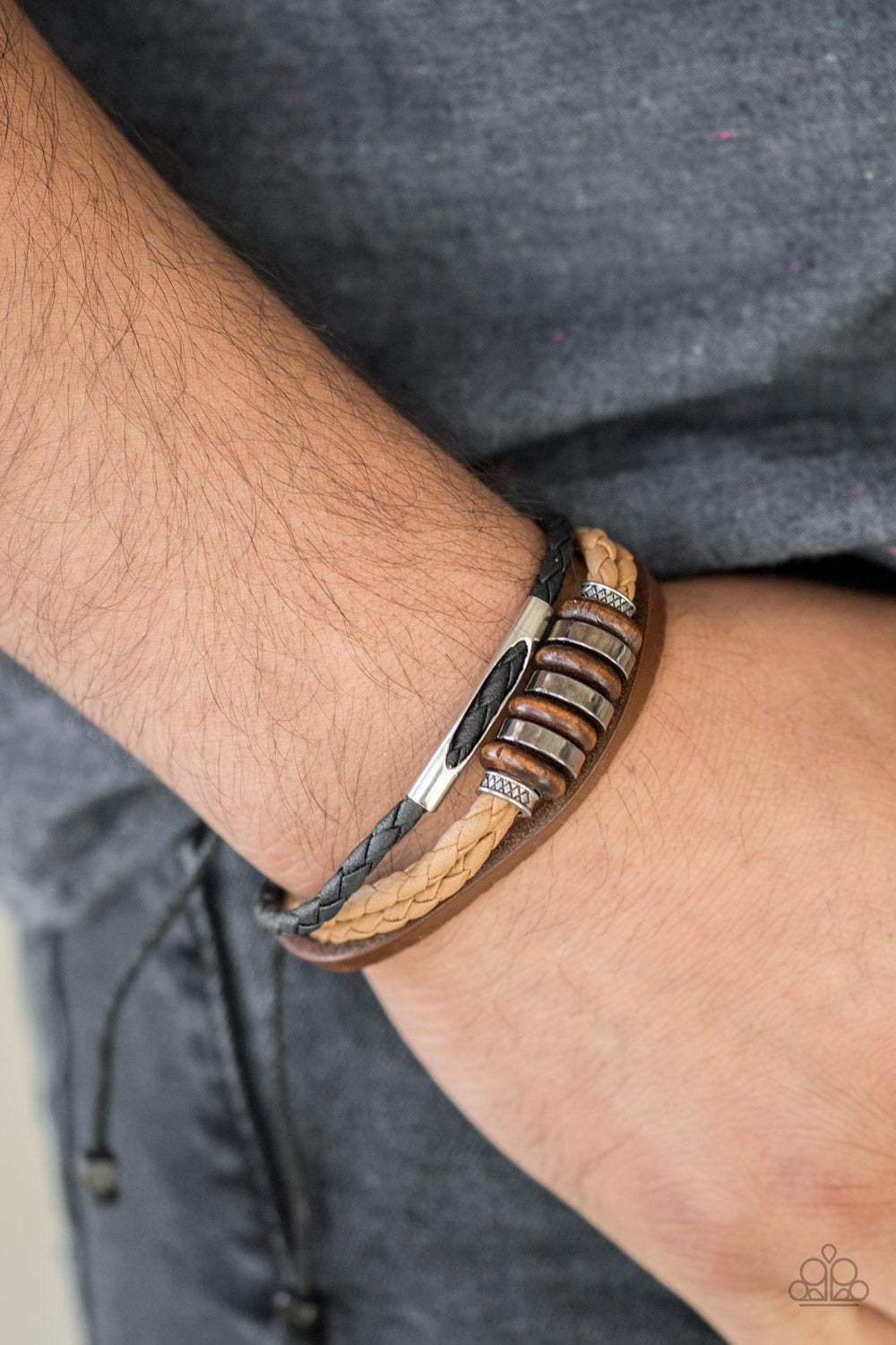 Paparazzi Sole Survivor - Brown Urban Bracelet