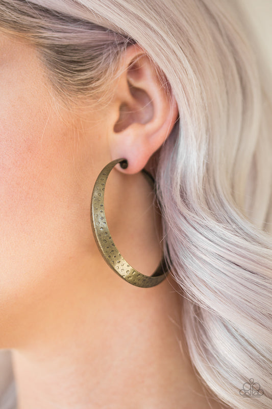 Jungle To Jungle - Brass Hoop Earrings