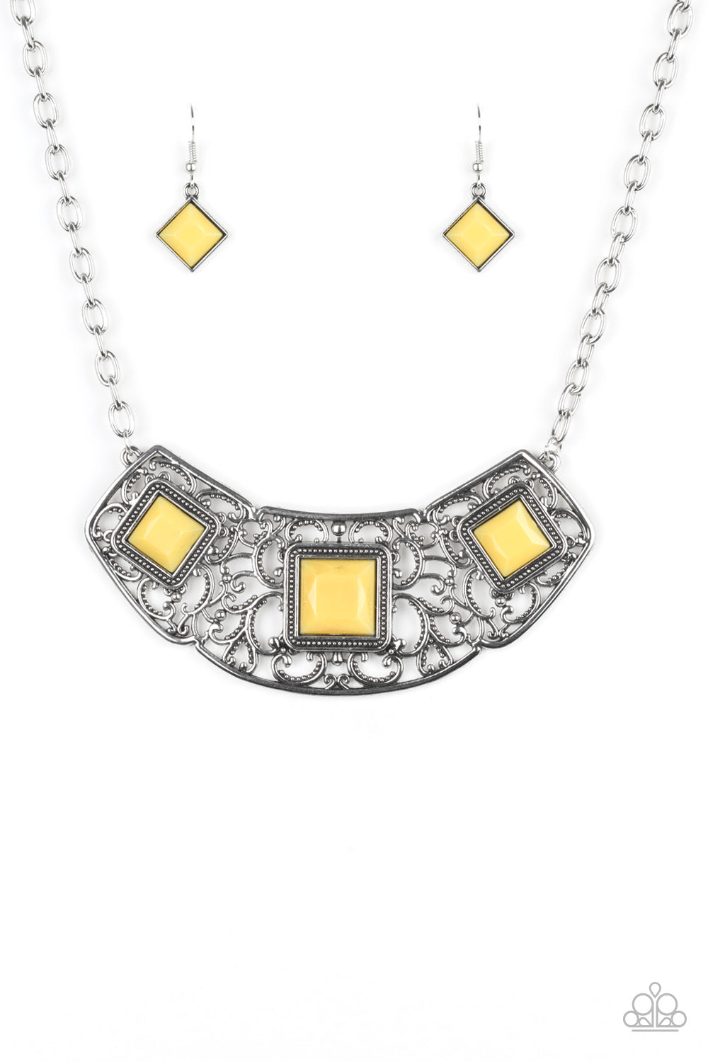 Paparazzi Feeling Inde-PENDANT - Yellow Necklace 