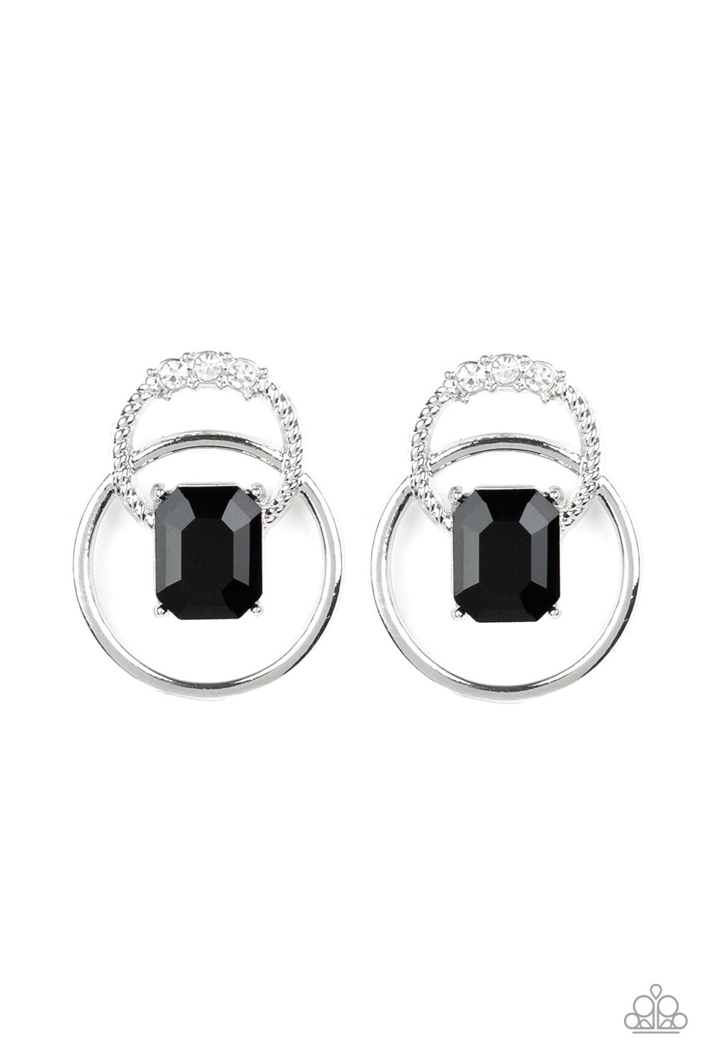 Paparazzi Dangerously Dapper - Black Post Earring