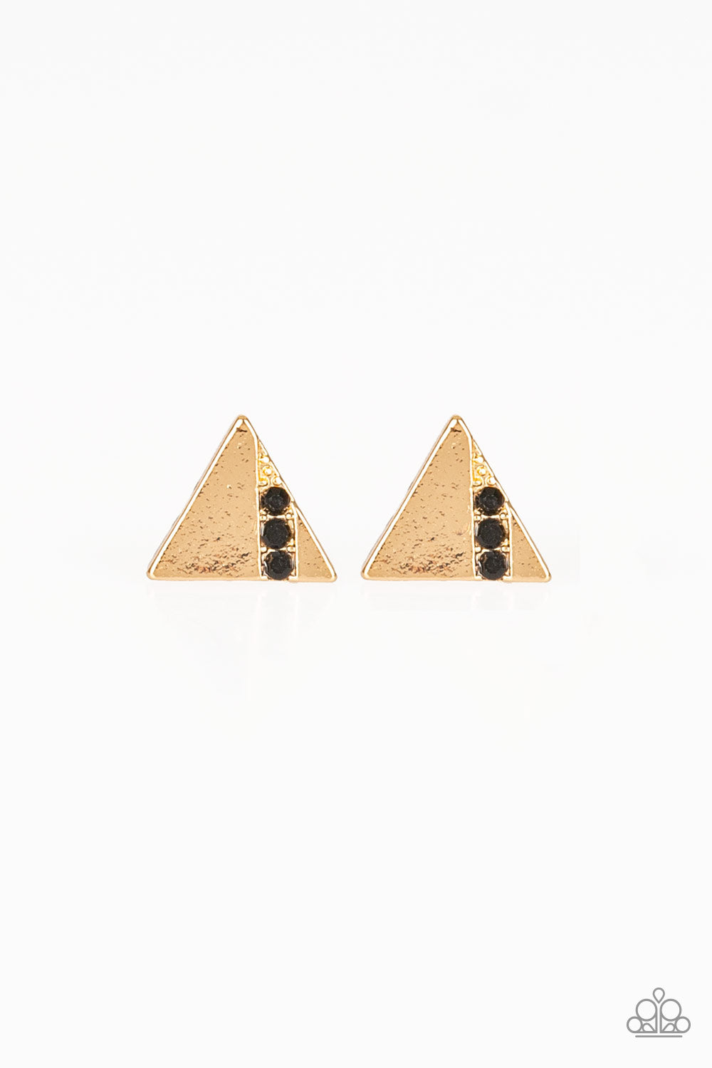 Pyramid Paradise - Black Post Earrings 