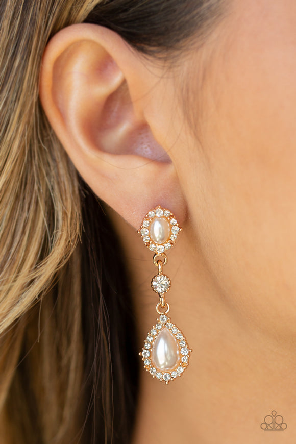 Paparazzi Candlelight Cruise - Brown Pearl Earrings