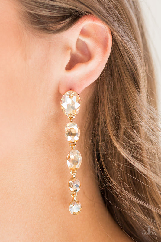 Red Carpet Radiance - Gold Earrings