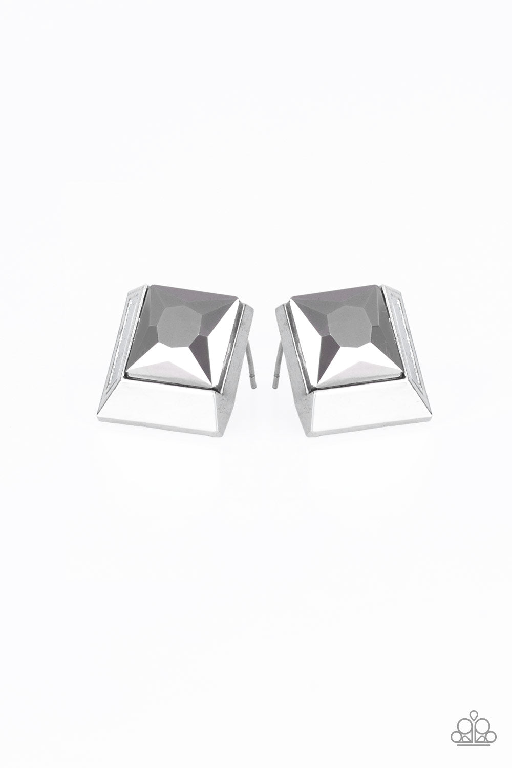 Paparazzi Stellar Square - Silver Post Earrings 