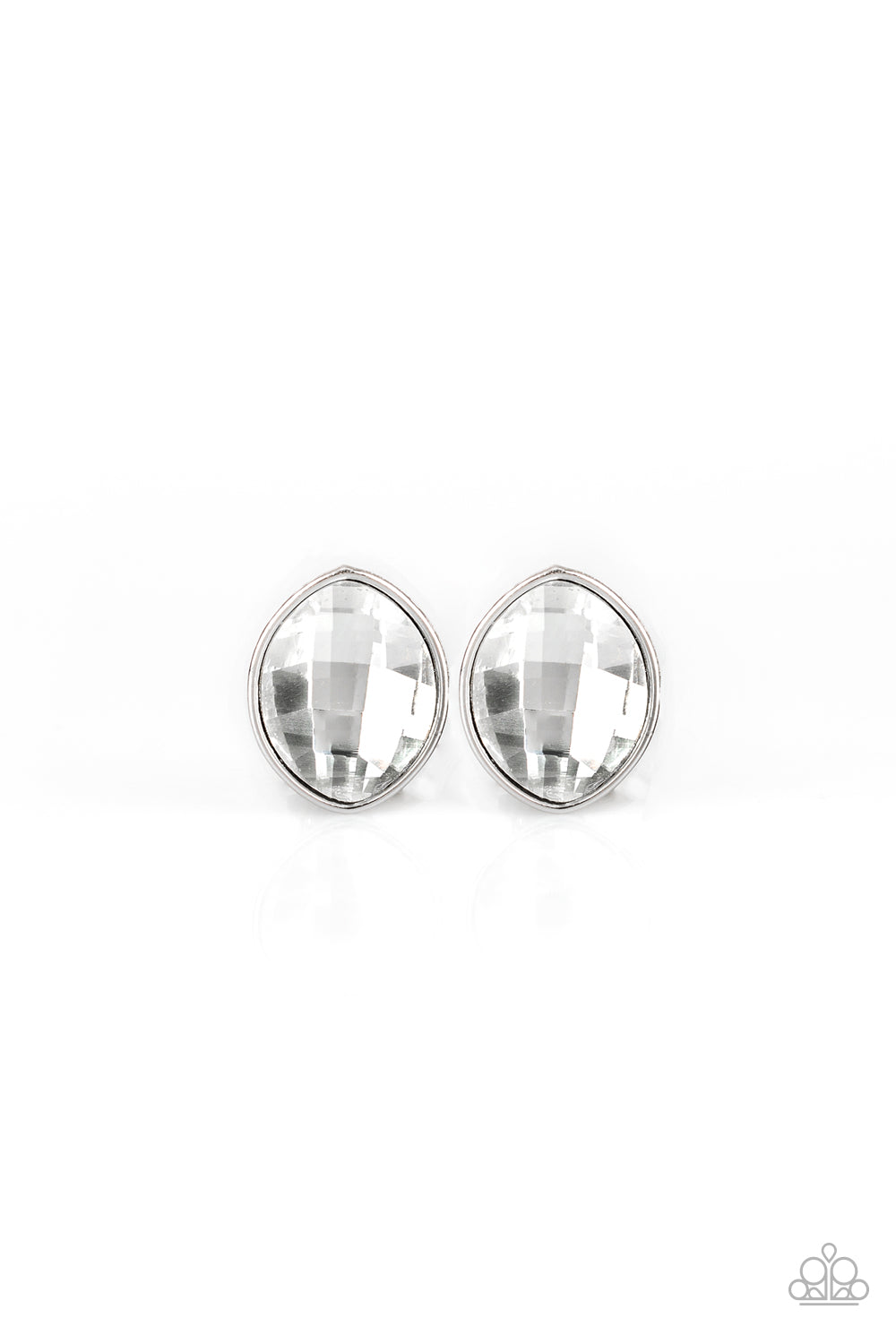 Movie Star Sparkle - White Post Earrings 