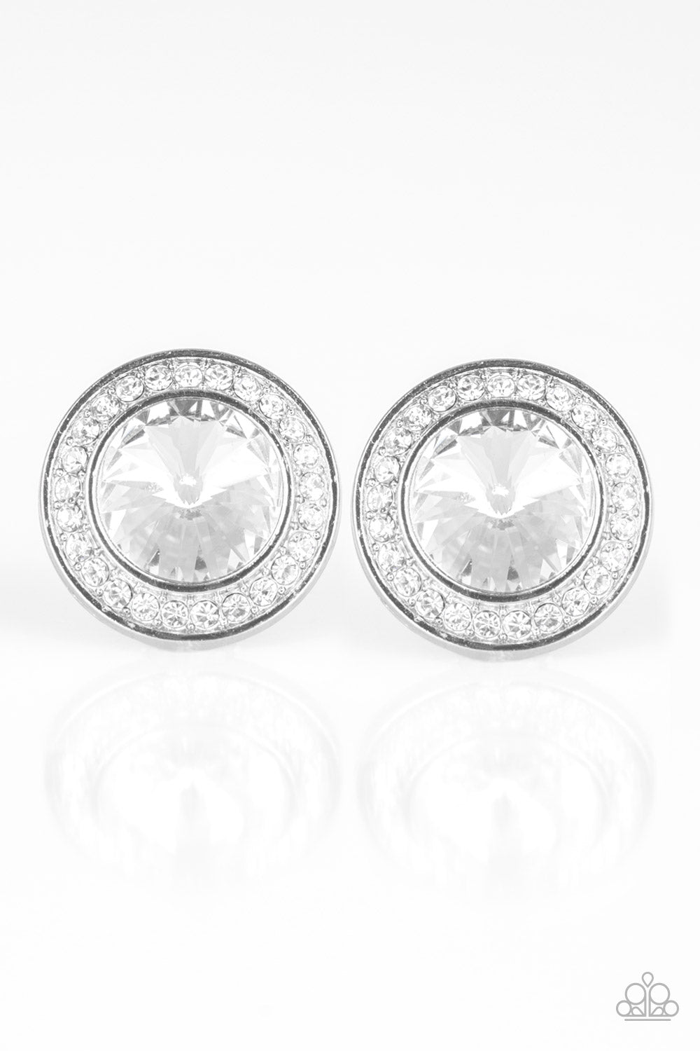 Paparazzi What Should I BLING? - White Post Earrings 