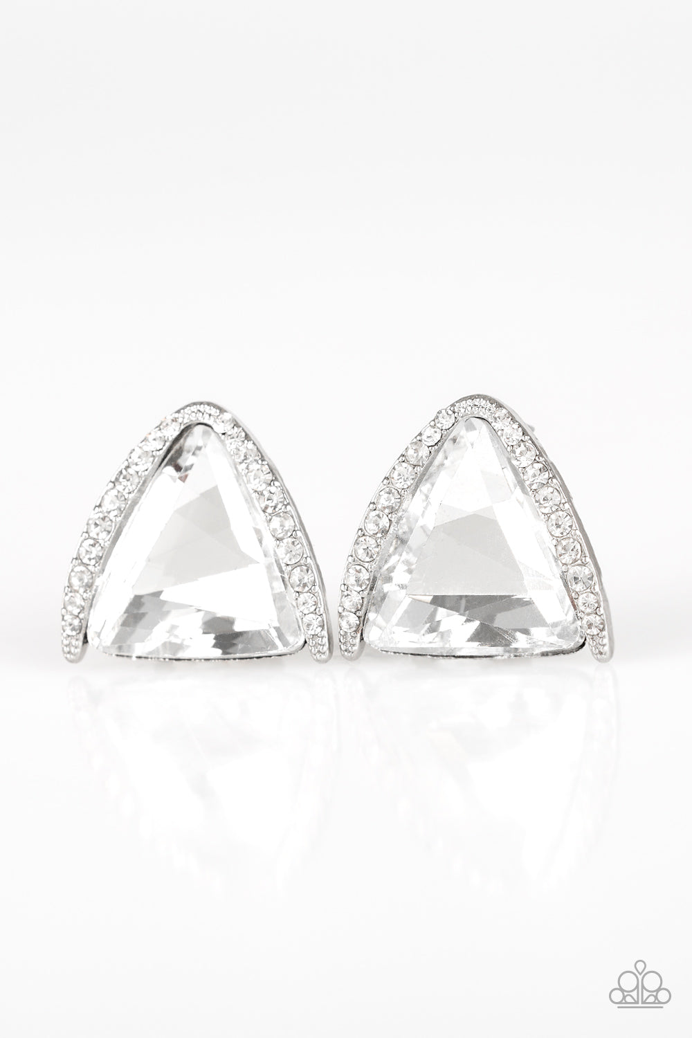 Exalted Elegance - White Post Earrings