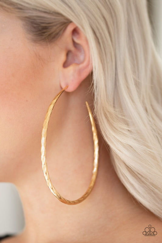 Paparazzi Fleek All Week - Gold Hoop Earrings 