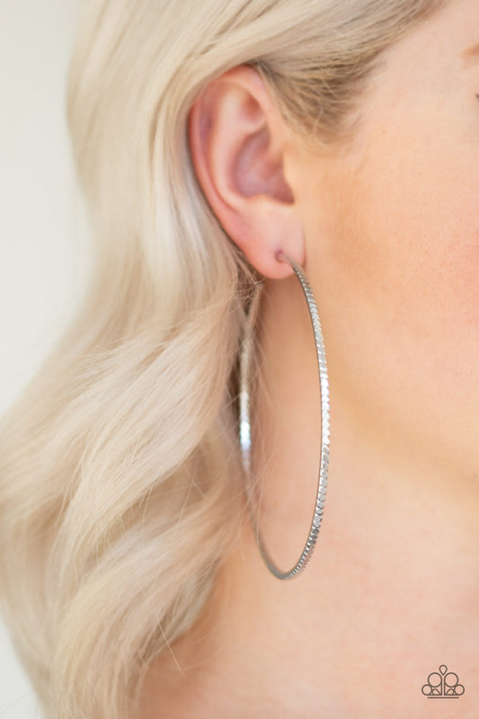 Shimmer Maker - Silver Hoop Earrings