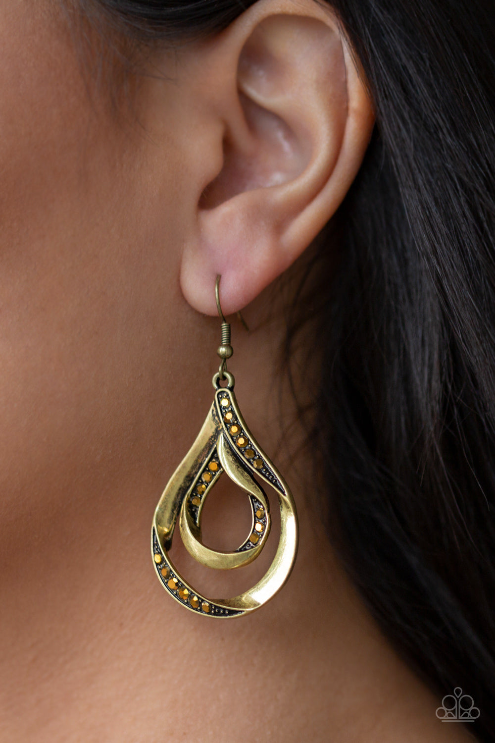 Flavor Of The Fleek - Brass Earrings 