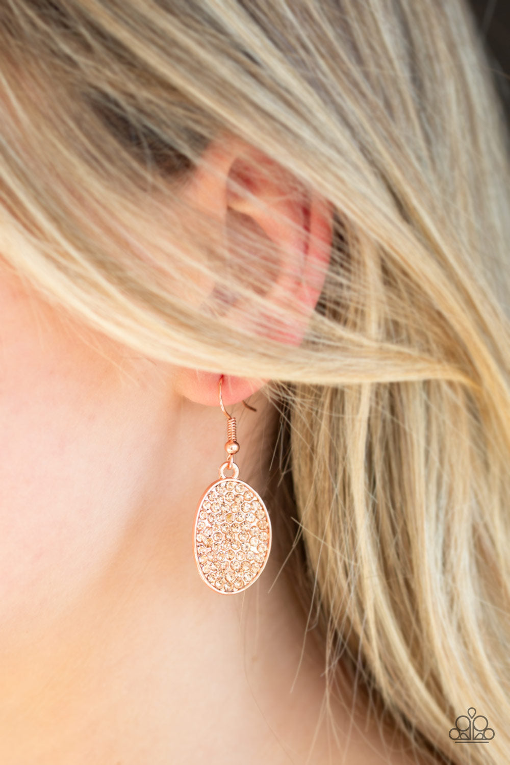 Paparazzi All Dazzle - Copper Earrings 