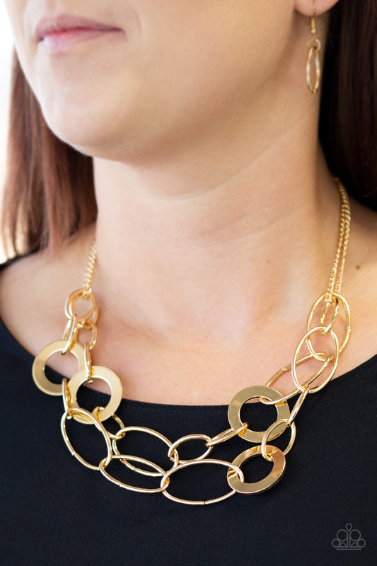 Paparazzi Metallic Maverick - Gold Necklace 