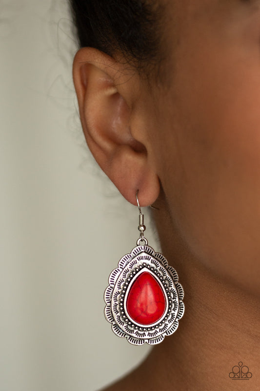 Paparazzi Mountain Mover - Red Earrings 