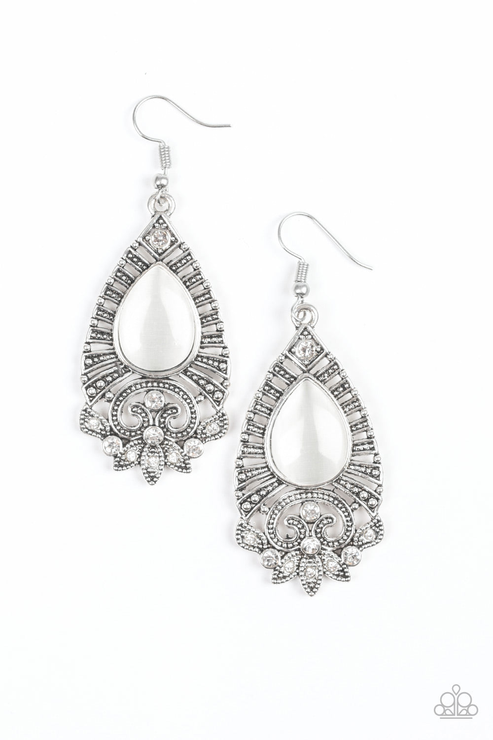 Majestically Malibu - White Earrings