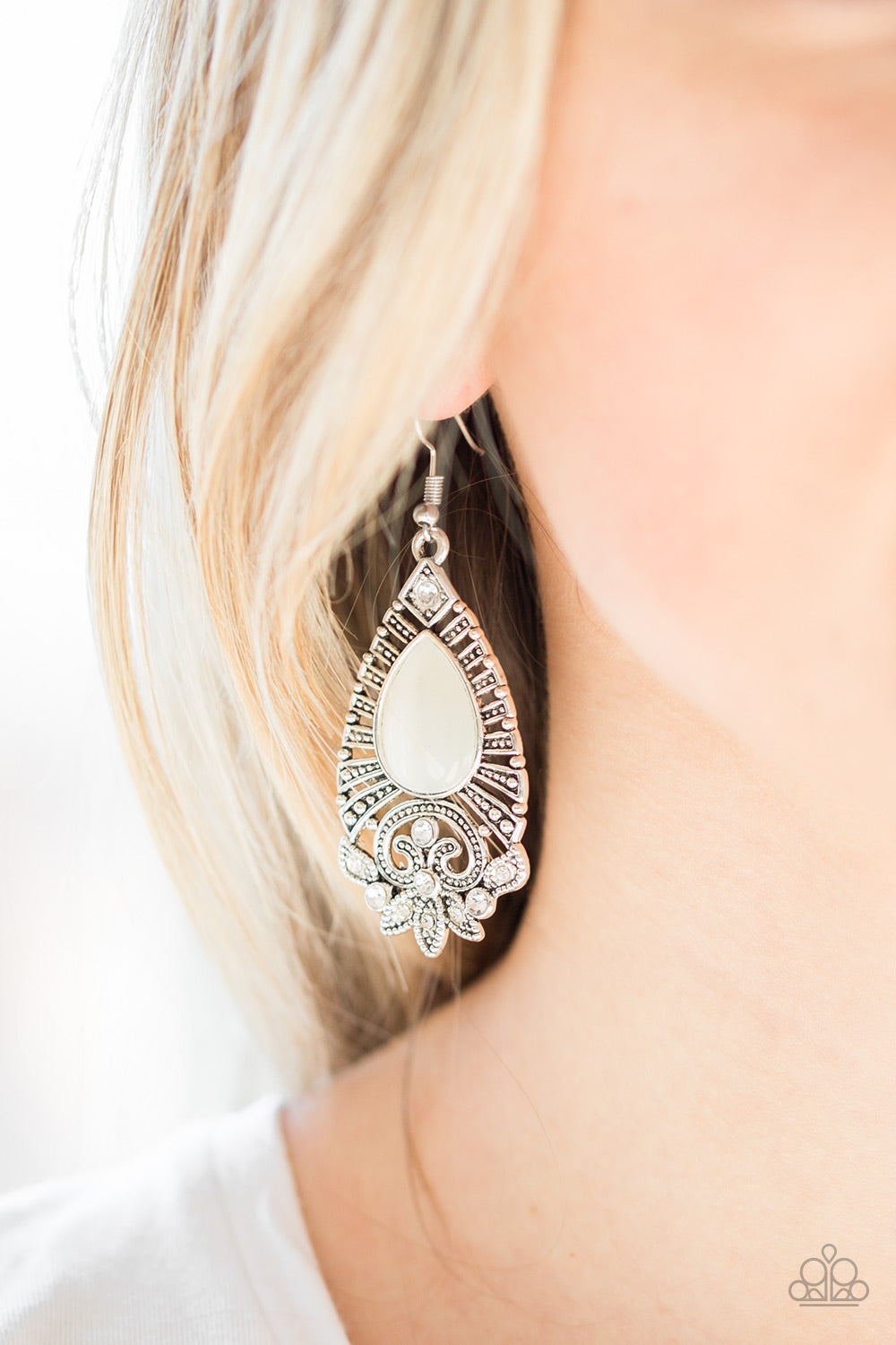 Majestically Malibu - White Earrings