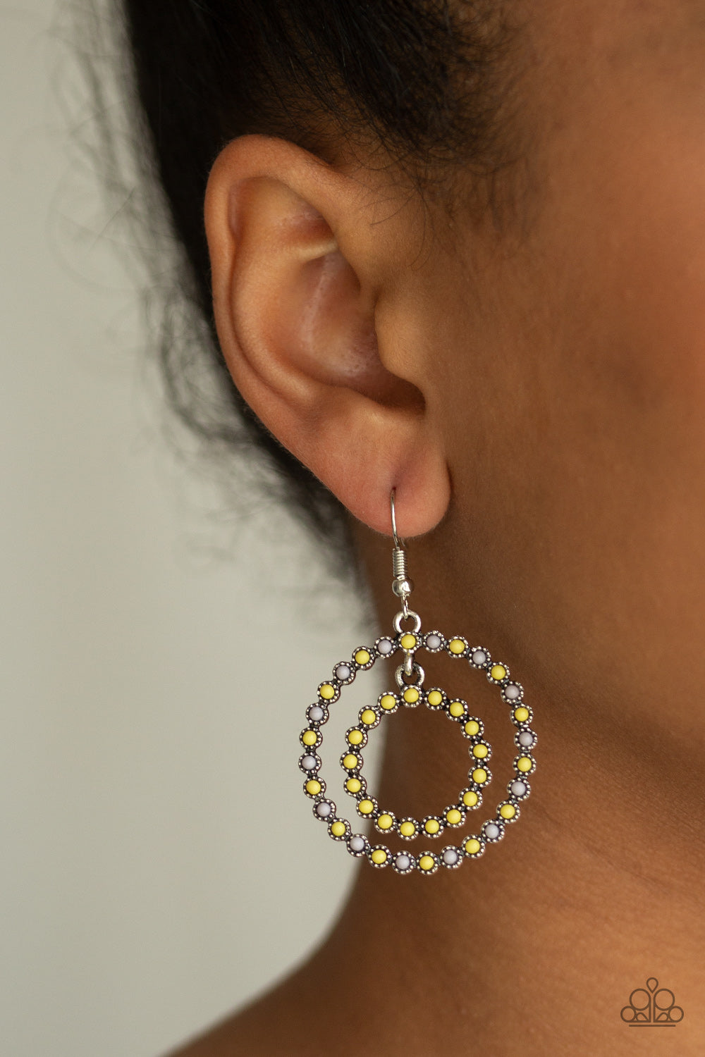 Paparazzi Vibrant Venture - Yellow Earrings 